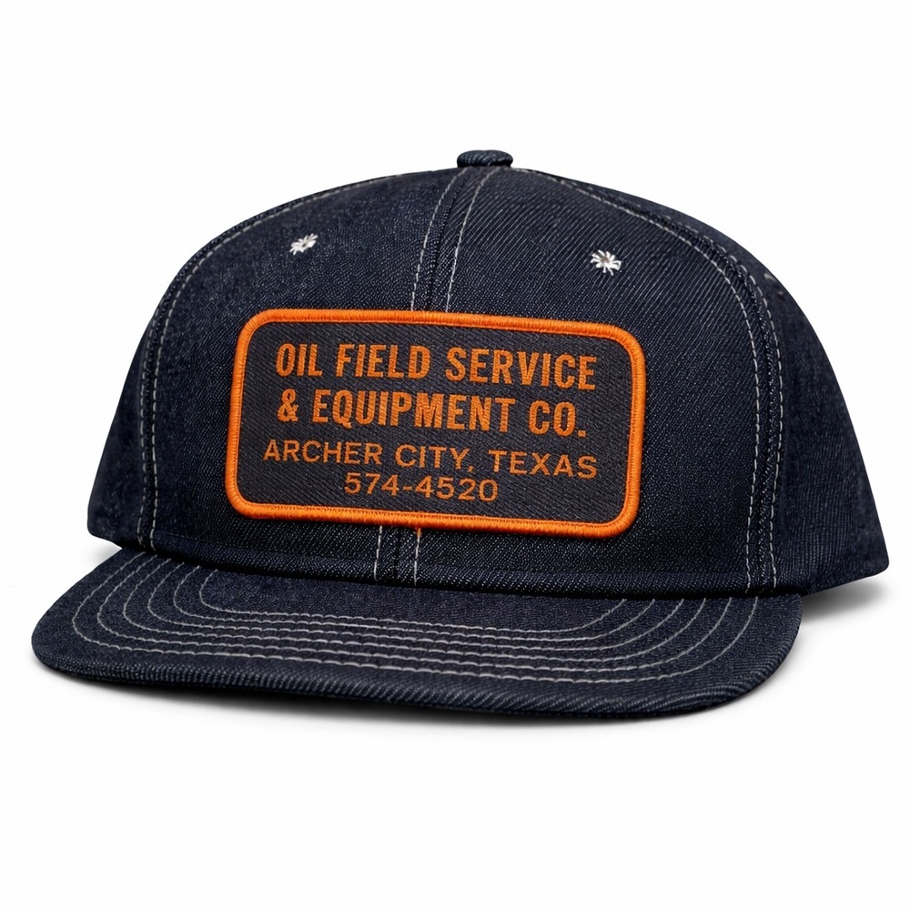 Vintage DeLong Men’s Dark Denim Trucker Hat Contrasting Thread Size L​​​​​